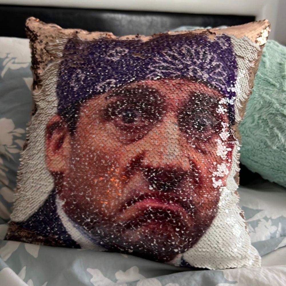 Prison Mike Sequin Pillow The Office